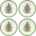 Spode Christmas Tree 8in Salad Plate Set of 4 - Festive Stoneware