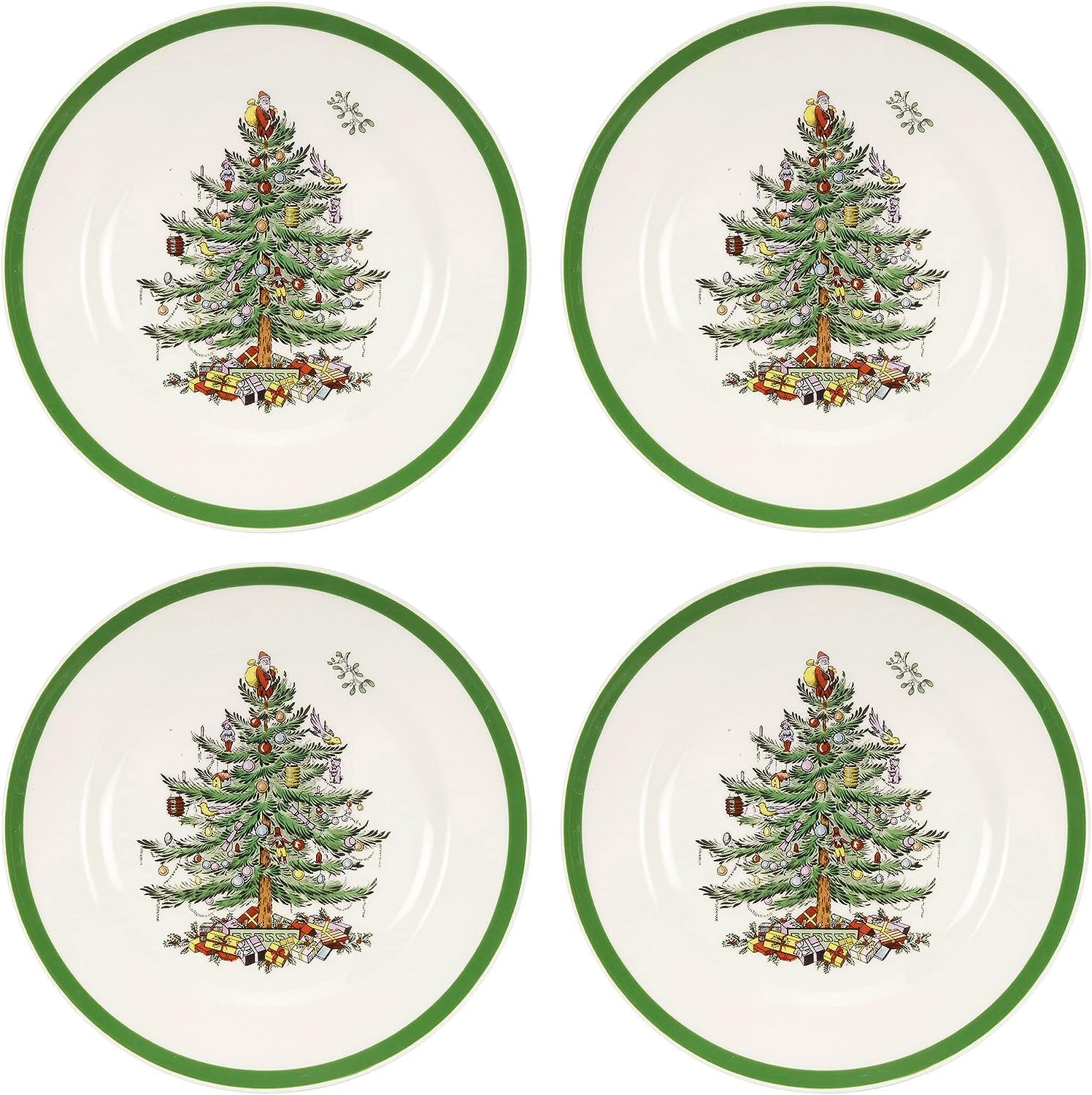 Spode Christmas Tree Salad Plate Set of 4 for Holiday Meals