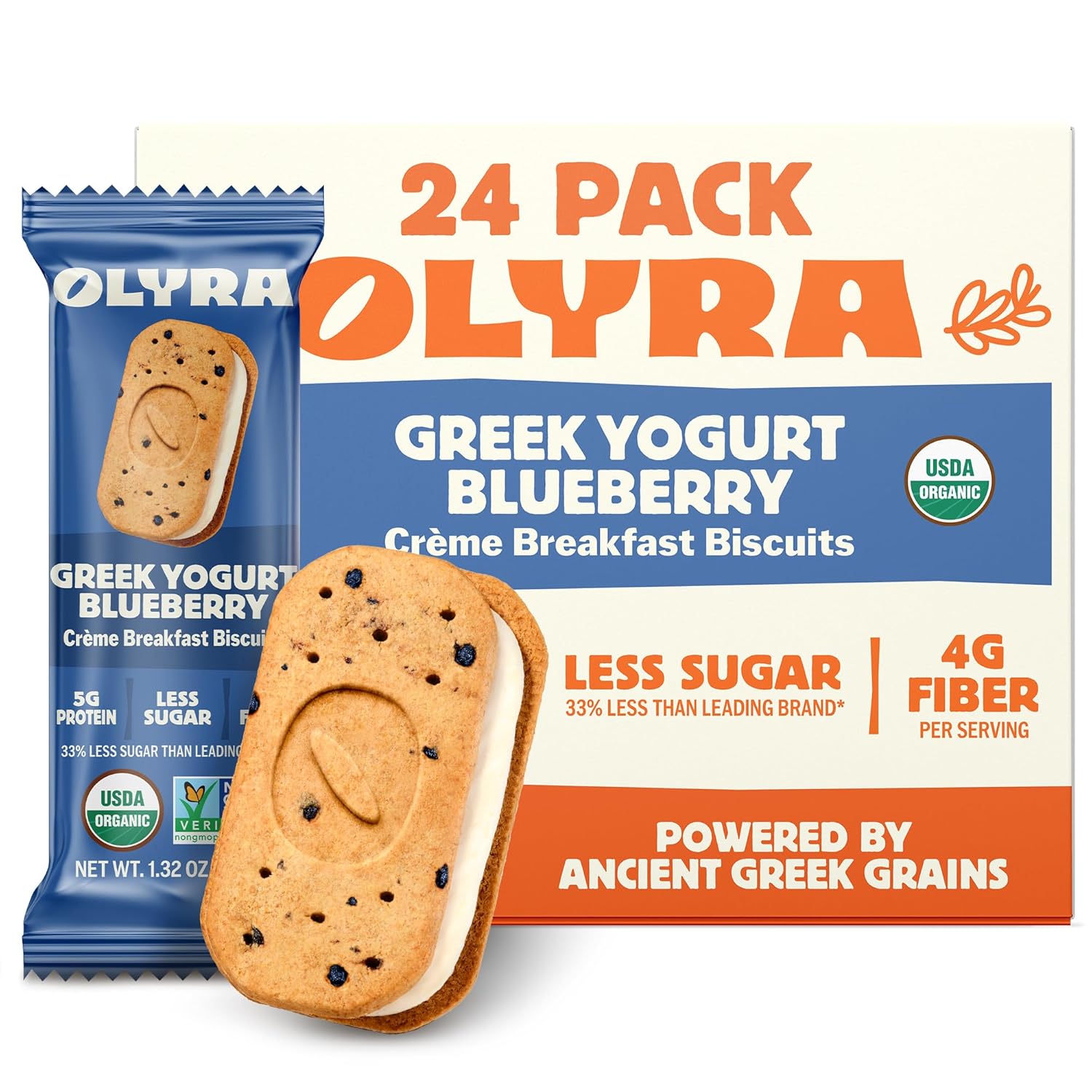 Olyra Greek Yogurt Blueberry Sandwich Breakfast Biscuits Review