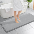 Memory Foam Bath Mat 59x20 Light Grey - Extra Soft Quick Dry