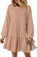PRETTYGARDEN Patchwork Sweatshirt Dress - Cozy Casual Mini