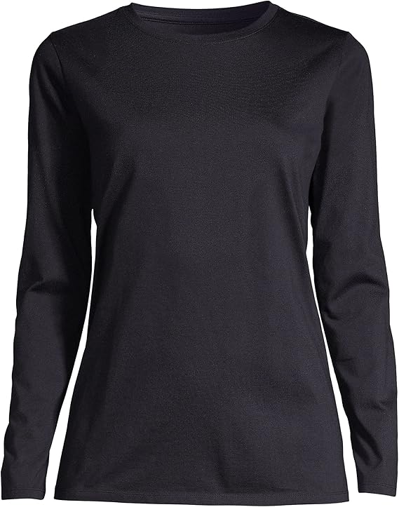 Women's Relaxed Supima Cotton Long Sleeve Crewneck T-Shirt 2023