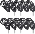 mytag Golf Skull Skeleton Head Cover Set - Protective Black Leather