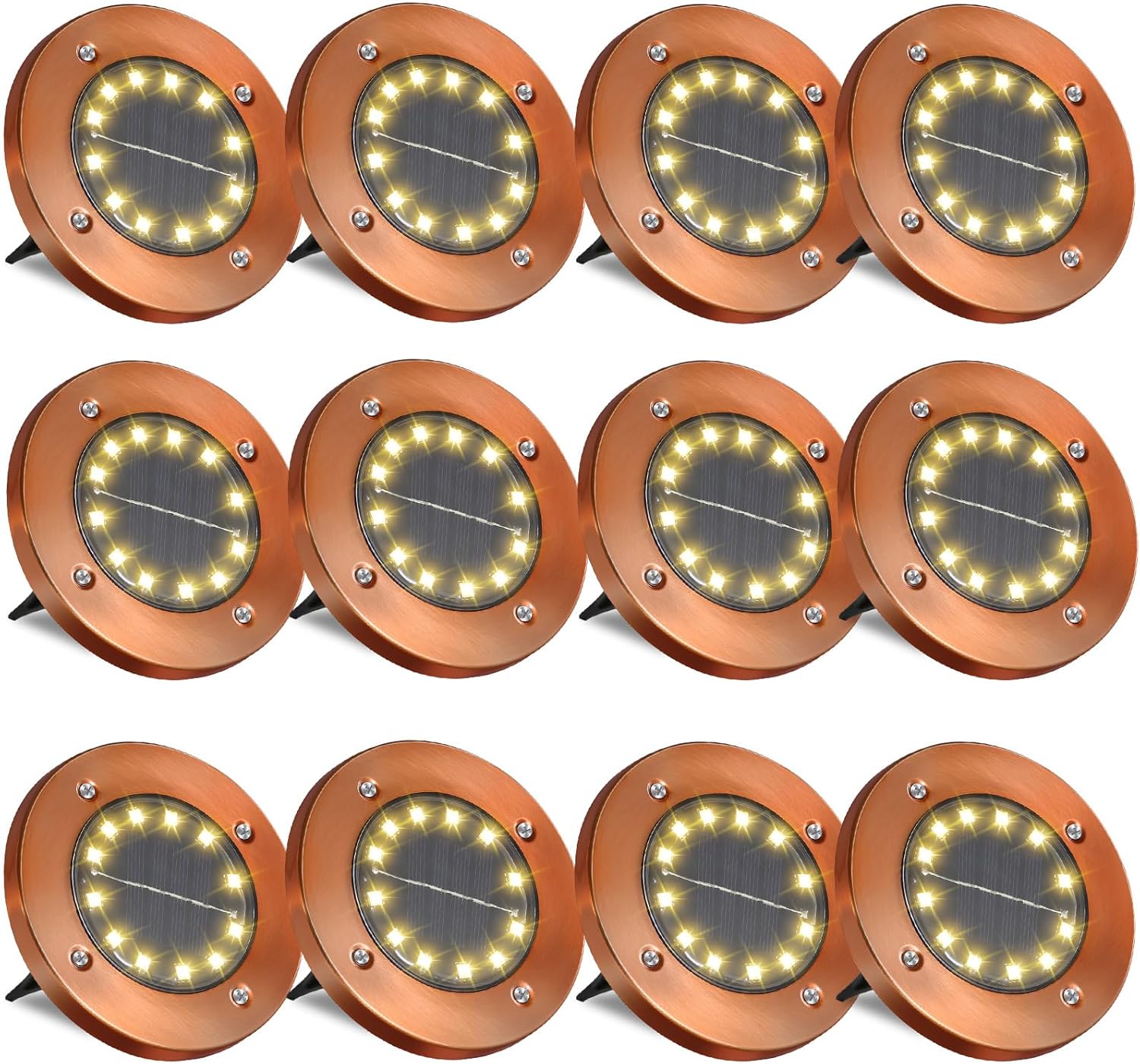 Solar Ground Lights Outdoor Waterproof for Garden Pathway Decor