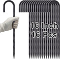 VVOKGO Rebar Stakes 16 in J Hook - Heavy Duty Ground Anchors