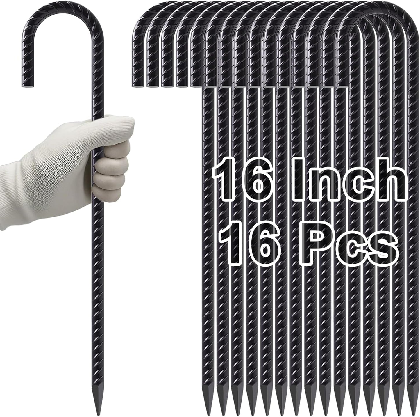 Heavy Duty 16 Inch Rebar Stakes for Fencing and Tents