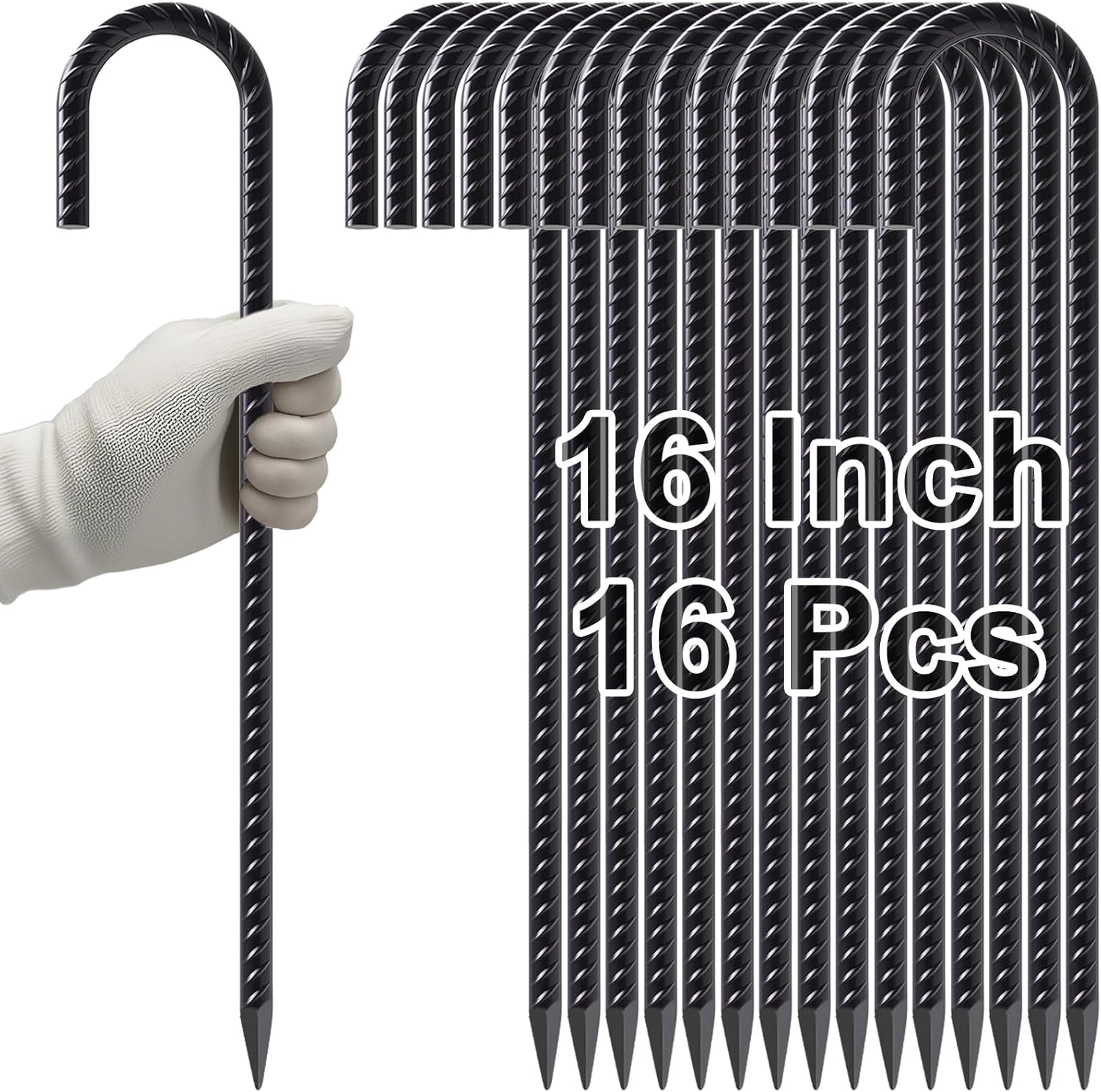 Heavy Duty 16 Inch Rebar Stakes for Fencing and Tents