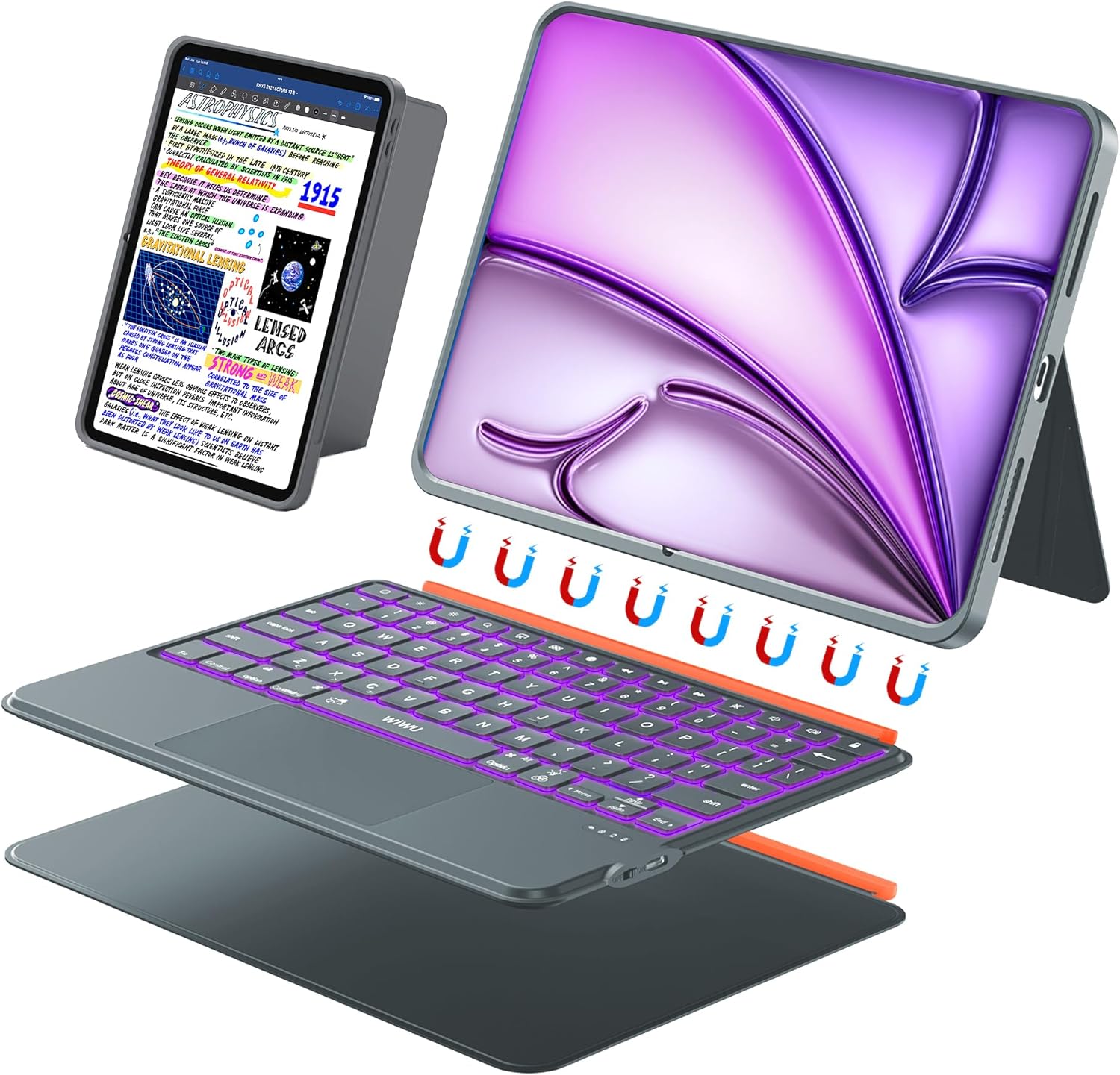 WIWU Keyboard Case for iPad Air 13 Inch with Trackpad and Stand