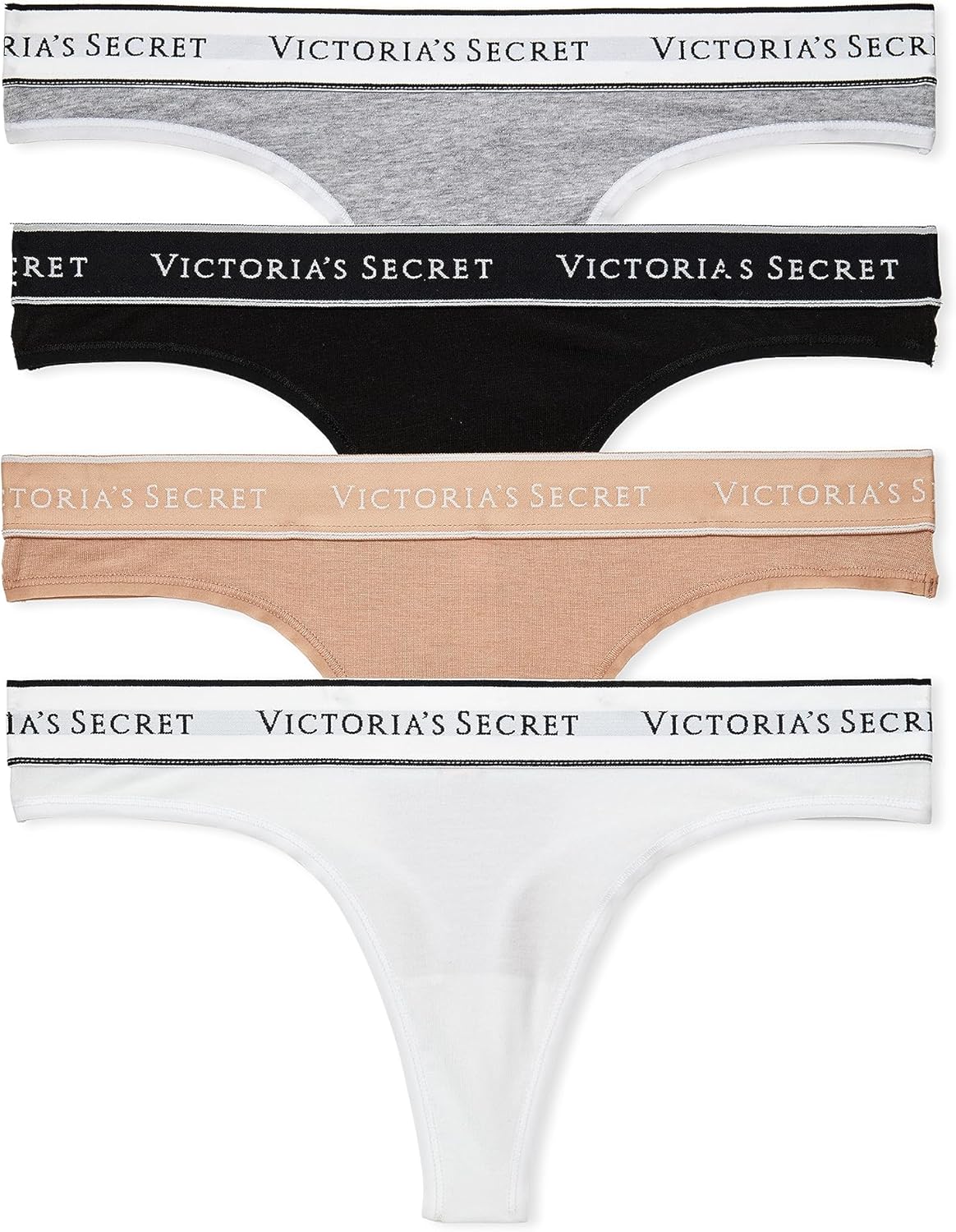 Victoria's Secret Cotton Logo Thong Underwear for Women Multi Pack