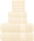 GLAMBURG Ultra Soft 8-Piece Towel Set for Luxurious Comfort