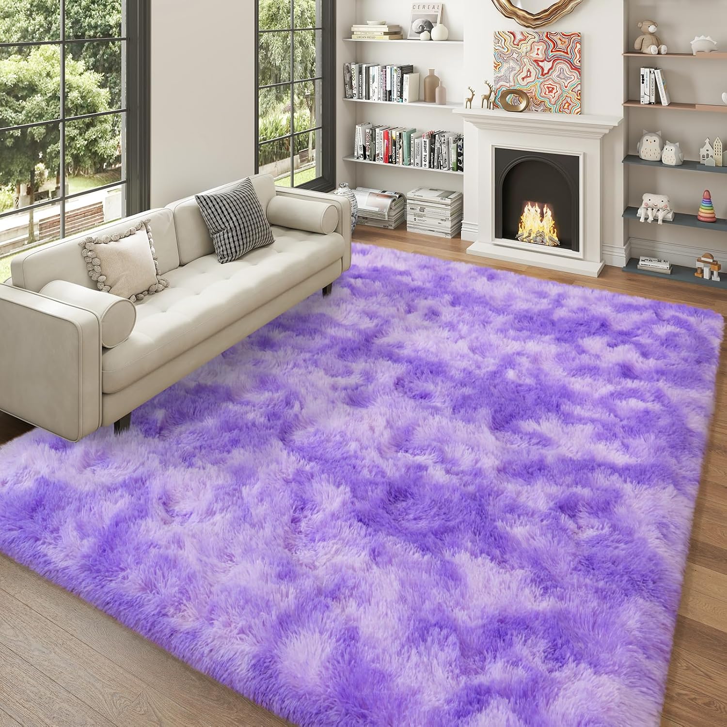 6x9 Plush Thick Carpet for Living Room and Bedroom Decor