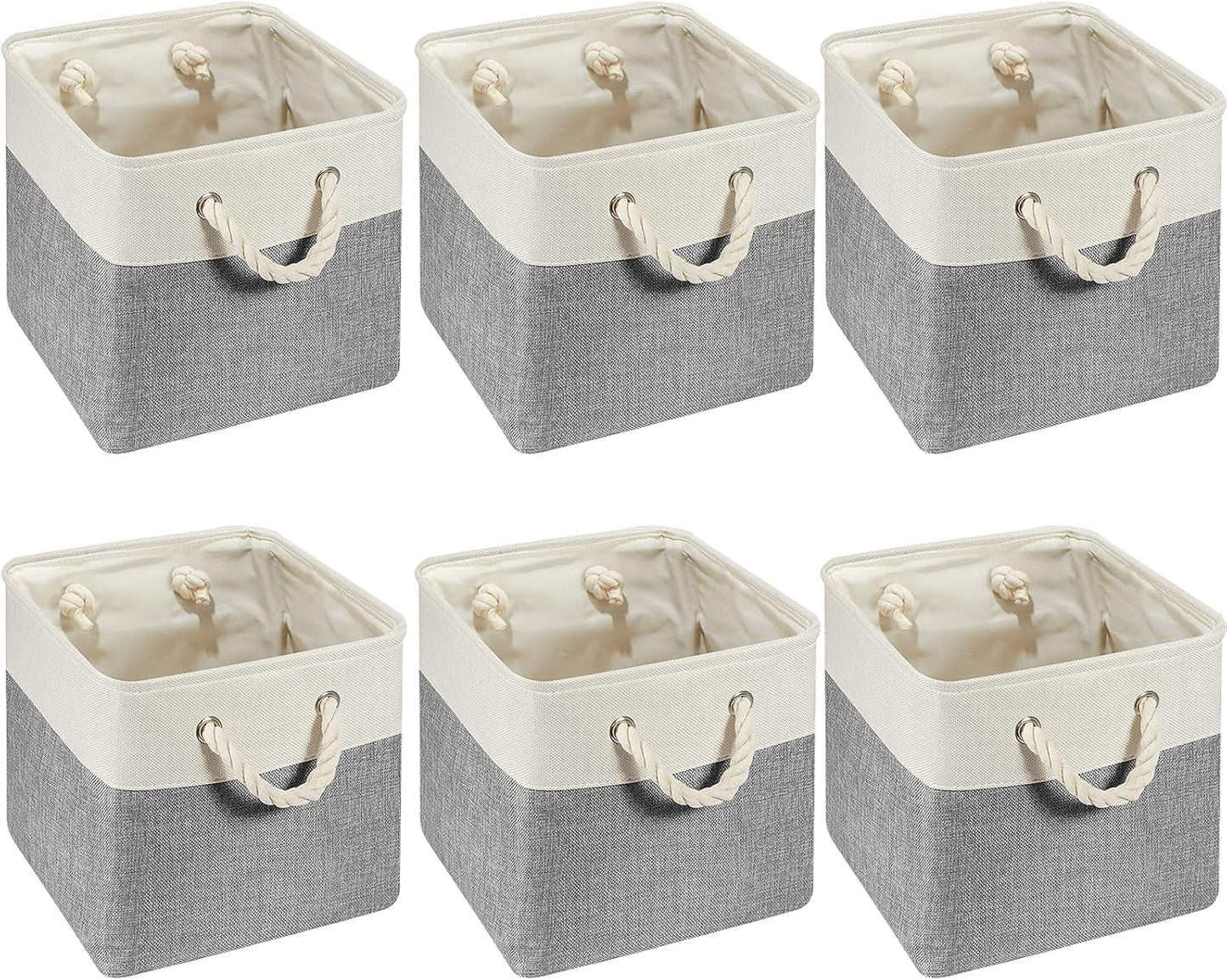 6 Pcs 13 x 13 Inch Cube Storage Bins for Stylish Organization