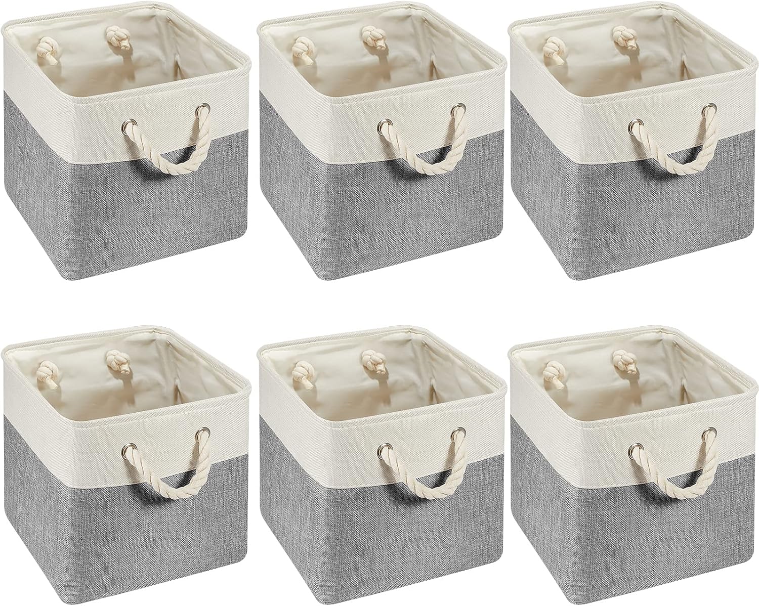 6 Pcs 13 x 13 Inch Cube Storage Bins for Stylish Organization