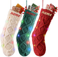Personalized Light-up Christmas Stockings - Custom Embroidered 3-Pack