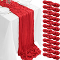 Red Cheesecloth Table Runner 35 x 120 in 12Pack - Boho Rustic Decor
