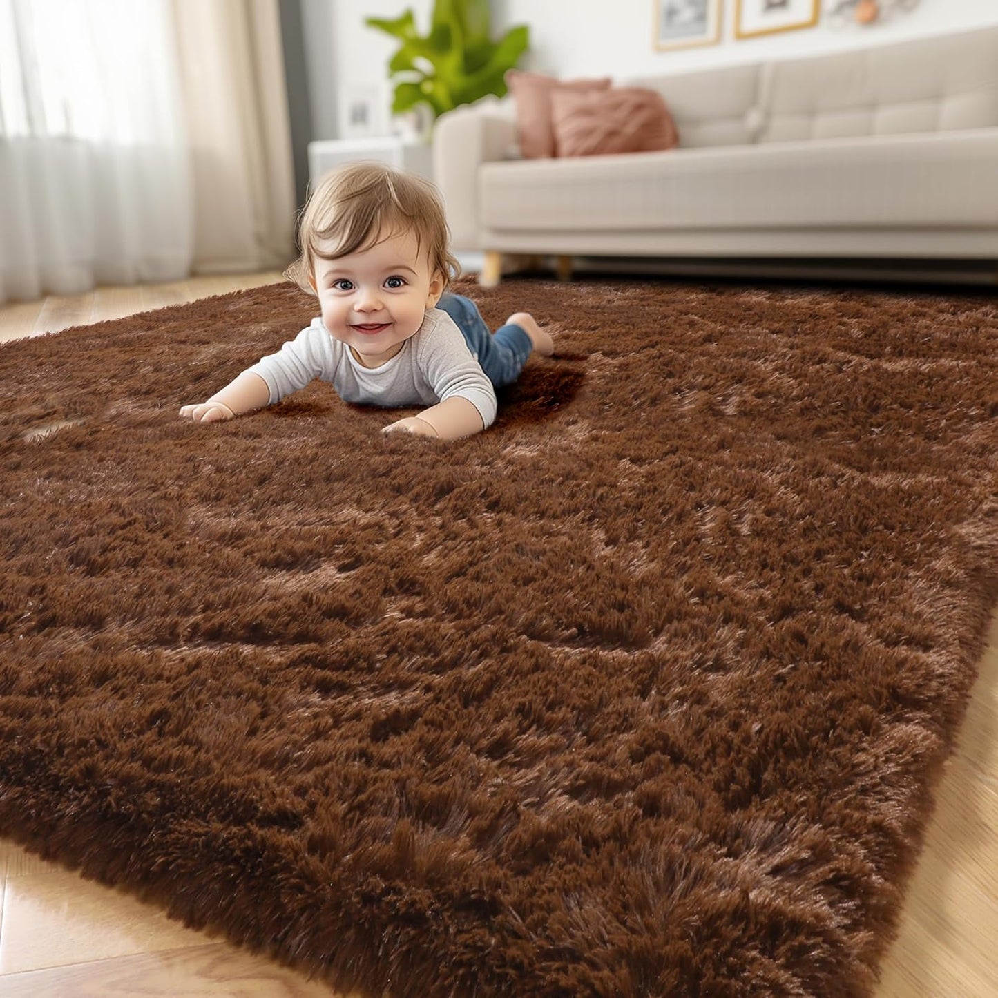 Fluffy Shaggy Plush Area Rugs for Bedroom Living Room Decor