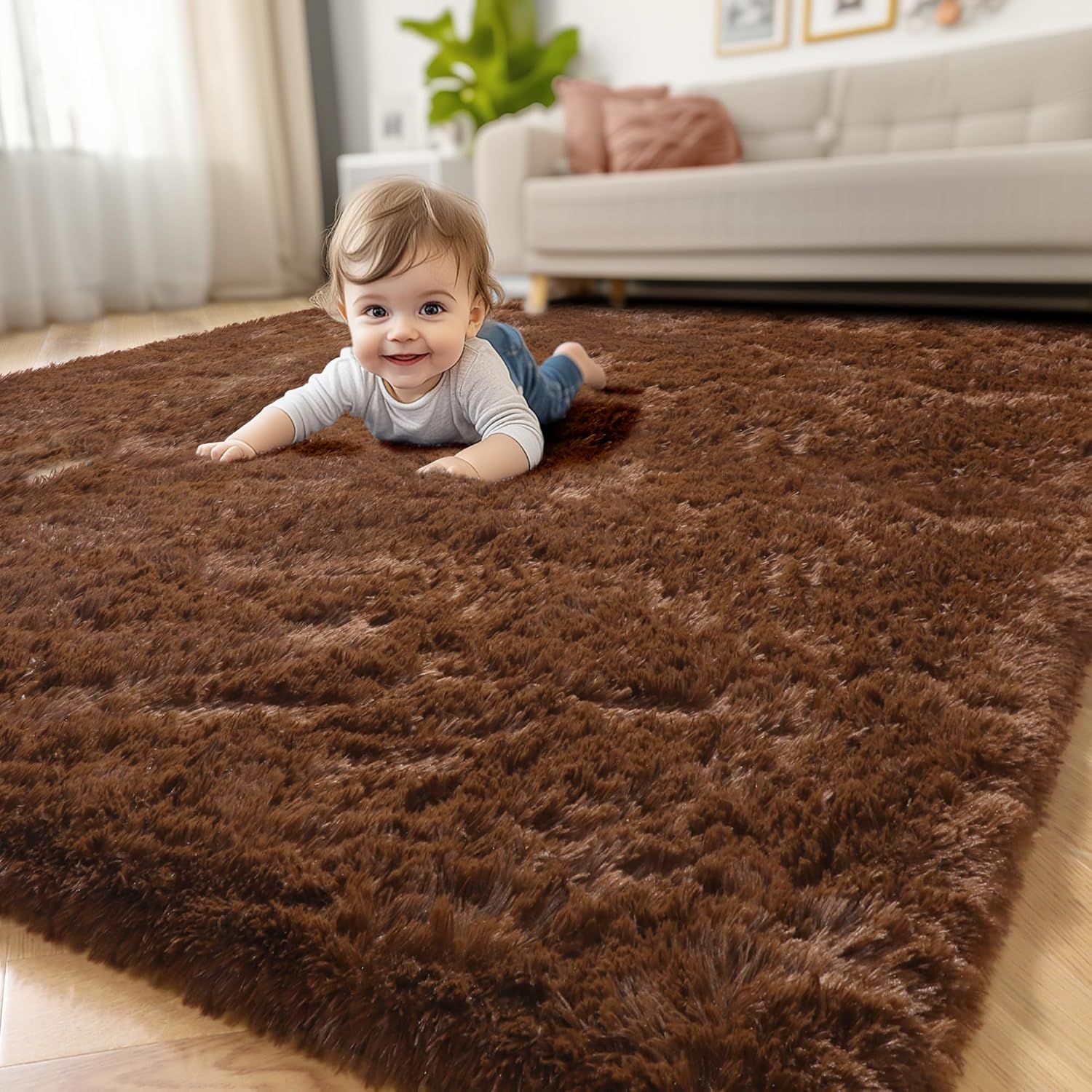 Fluffy Shaggy Plush Area Rugs for Bedroom Living Room Decor