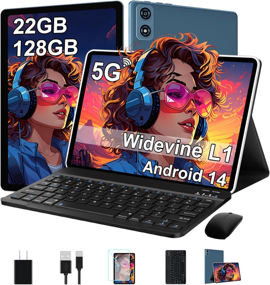 2025 Tablet 10 Inch Android 14 with Keyboard and 22GB RAM