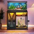 40-50 Gallon Aquarium Stand with LED Lights and Storage - Space-Saving