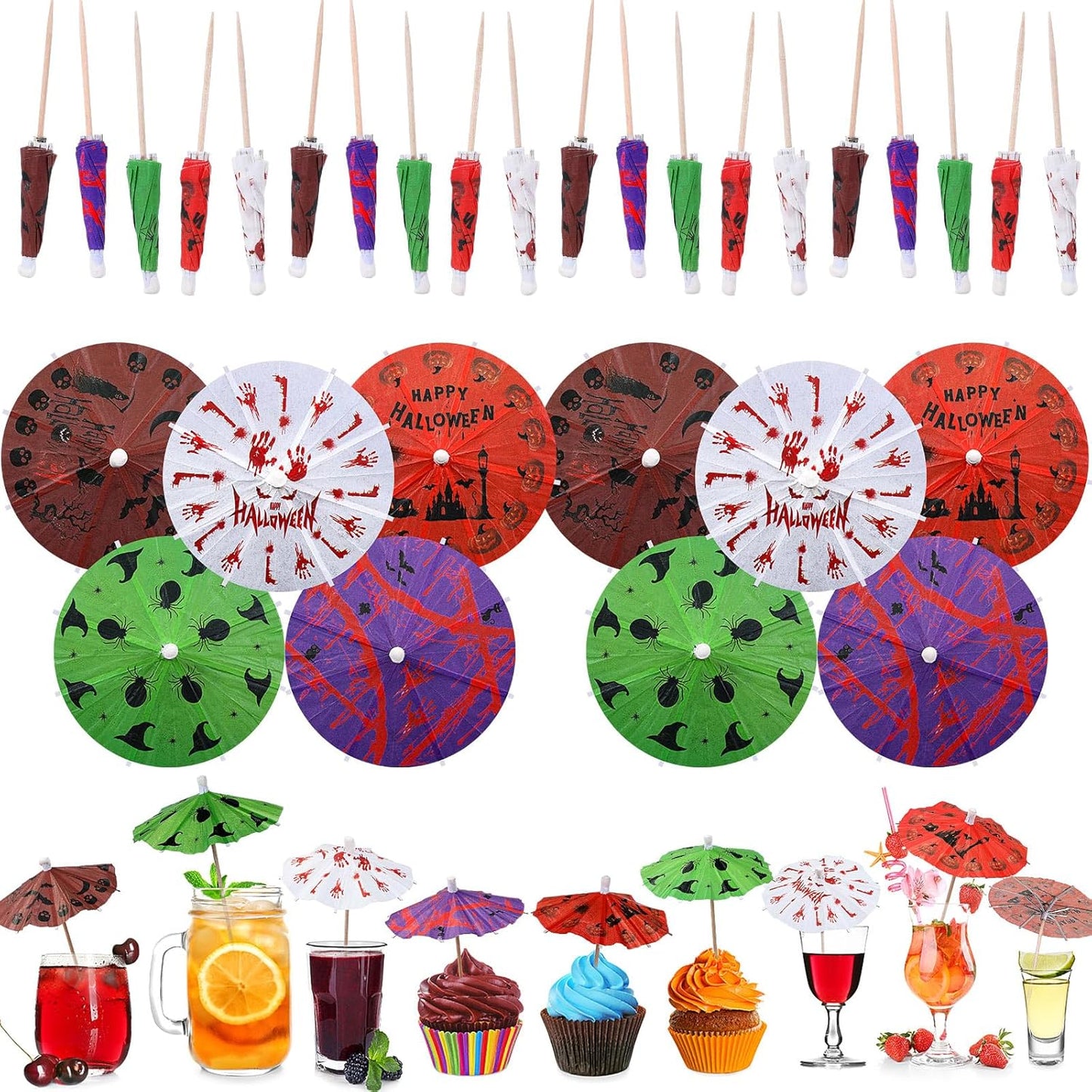 Halloween Party Essential: SiliFine Umbrella & Toothpick Set