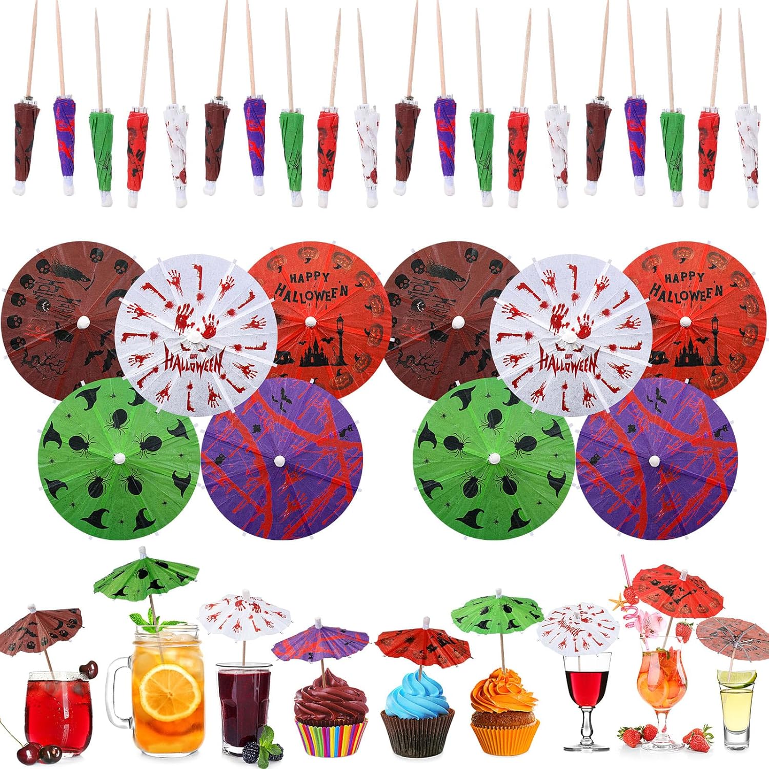 Halloween Party Essential: SiliFine Umbrella & Toothpick Set