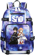 Anime Sword Art Online Canvas Laptop Backpack M13 - USB Port