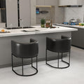 PU Leather Bar Stools Set of 2 Counter Height 24in - Modern