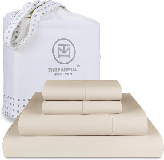 Threadmill 100% Cotton King Size Sheets Set - 600 Thread Count