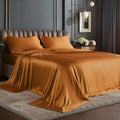 BEDELITE Satin Sheets Full Size Bed Set - Soft Burnt Orange Luxury