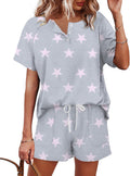 Two Piece Outfits for Women Lounge Set with Button Down Top