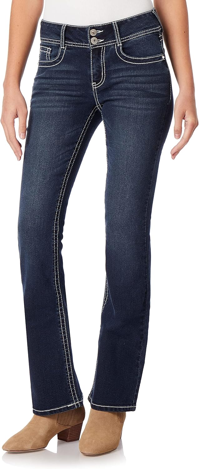 Luscious Curvy Bootcut Mid-Rise Bling Jeans for Women