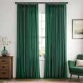 Emerald Green Pinch Pleated Linen Sheer Curtains 102in Long
