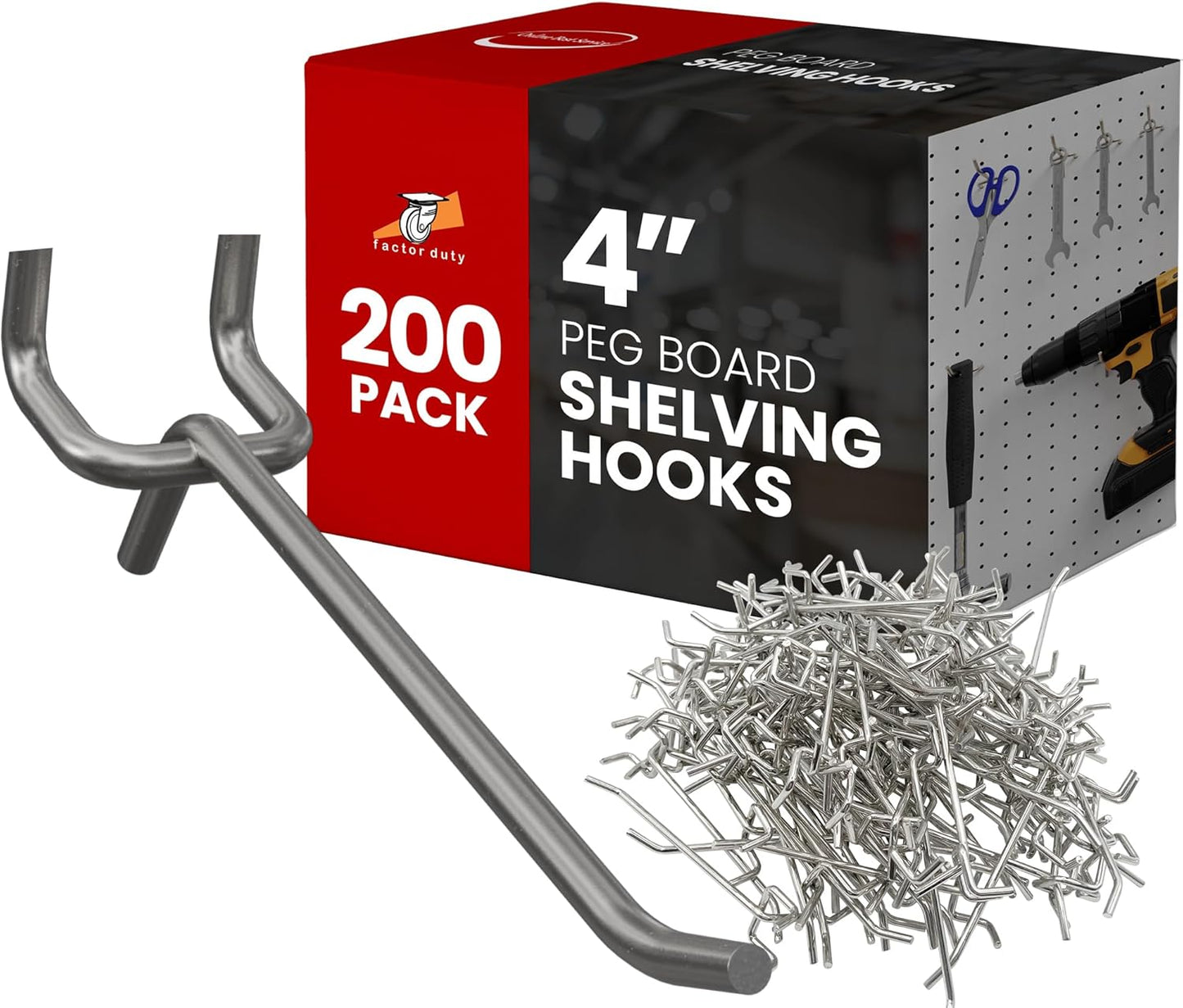 200 Pack Pegboard Shelving Hooks for Easy Tool Organization