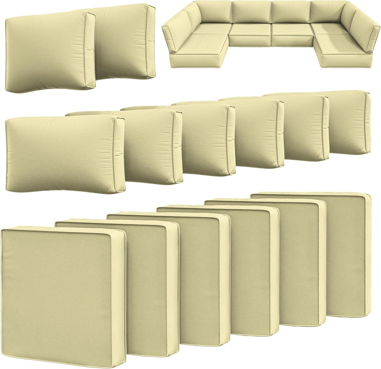 14 Pcs Outdoor Cushion Slipcovers for Patio Furniture Protection