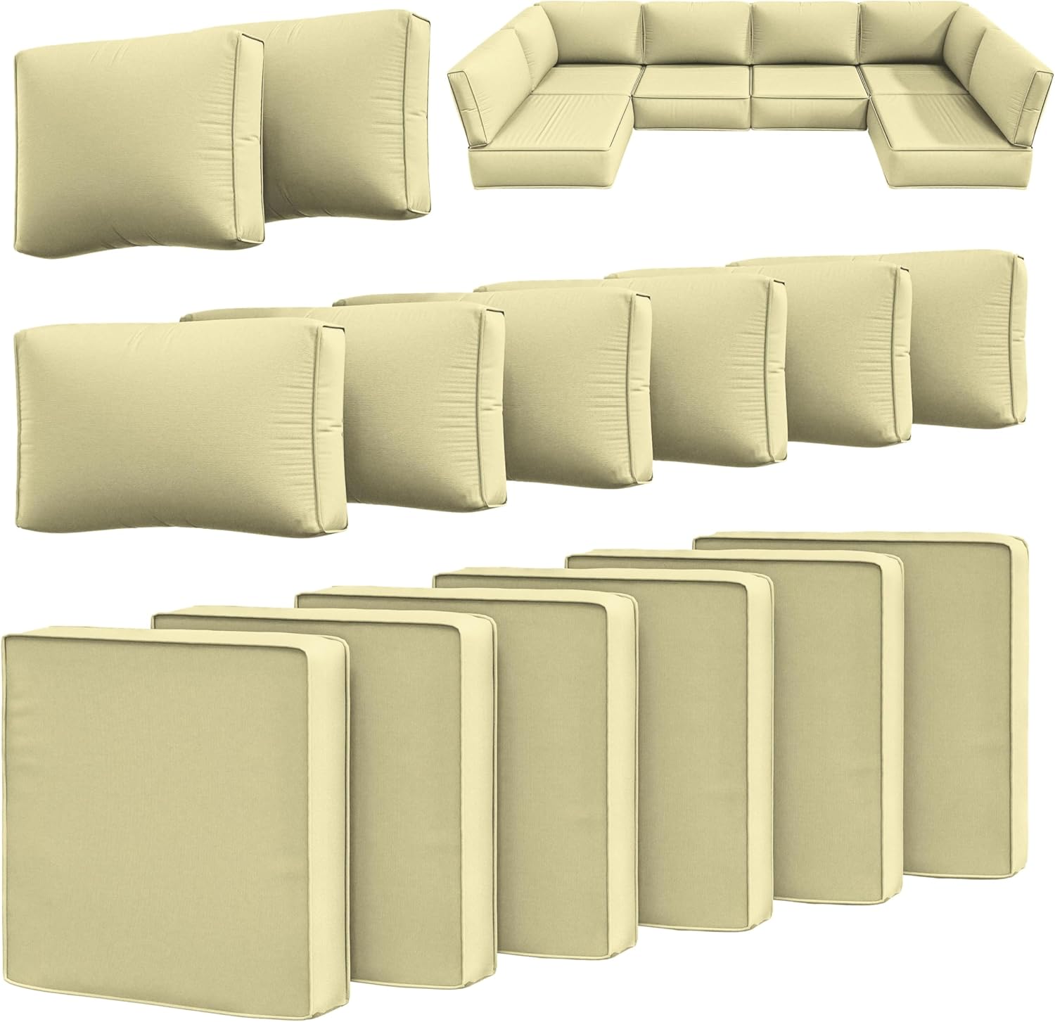 14 Pcs Outdoor Cushion Slipcovers for Patio Furniture Protection