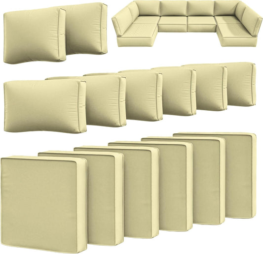 14 Pcs Outdoor Cushion Slipcovers for Patio Furniture Protection