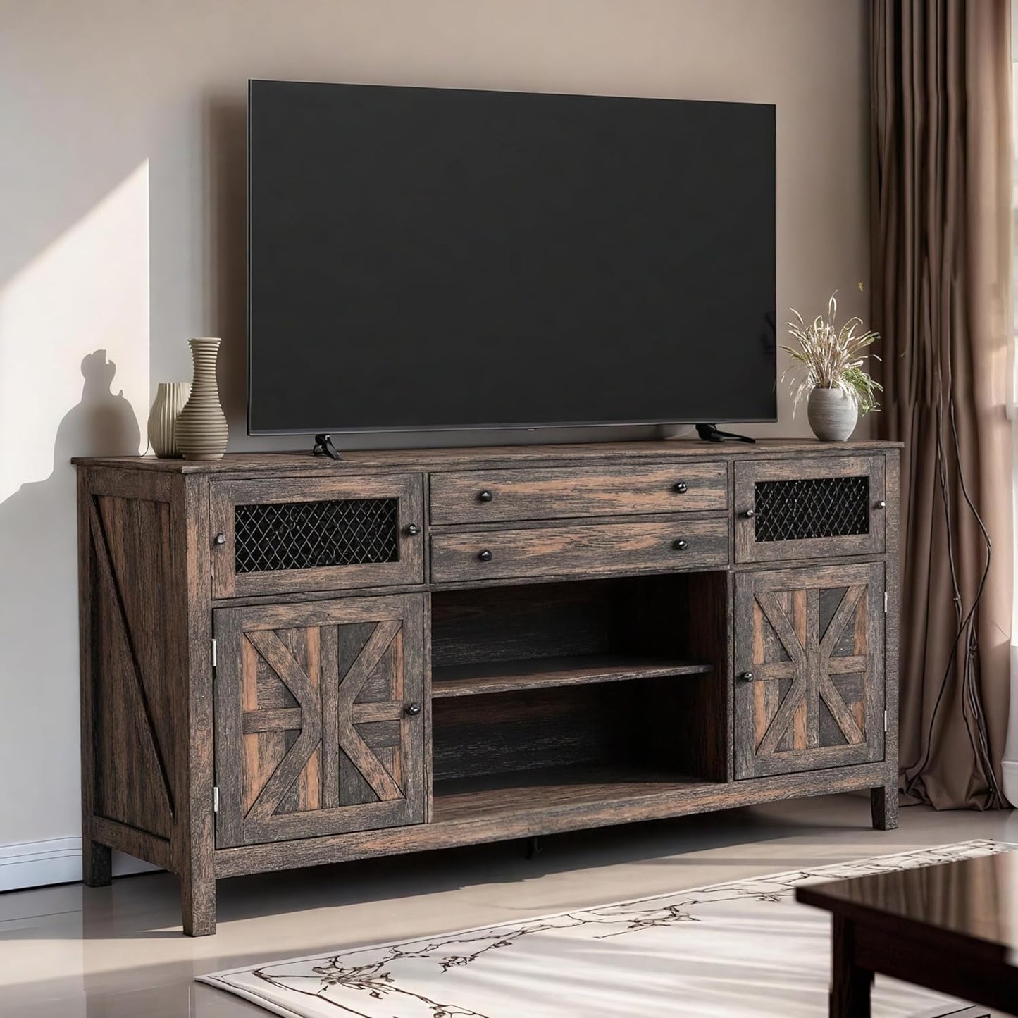 YITAHOME Rustic TV Stand with Ample Storage