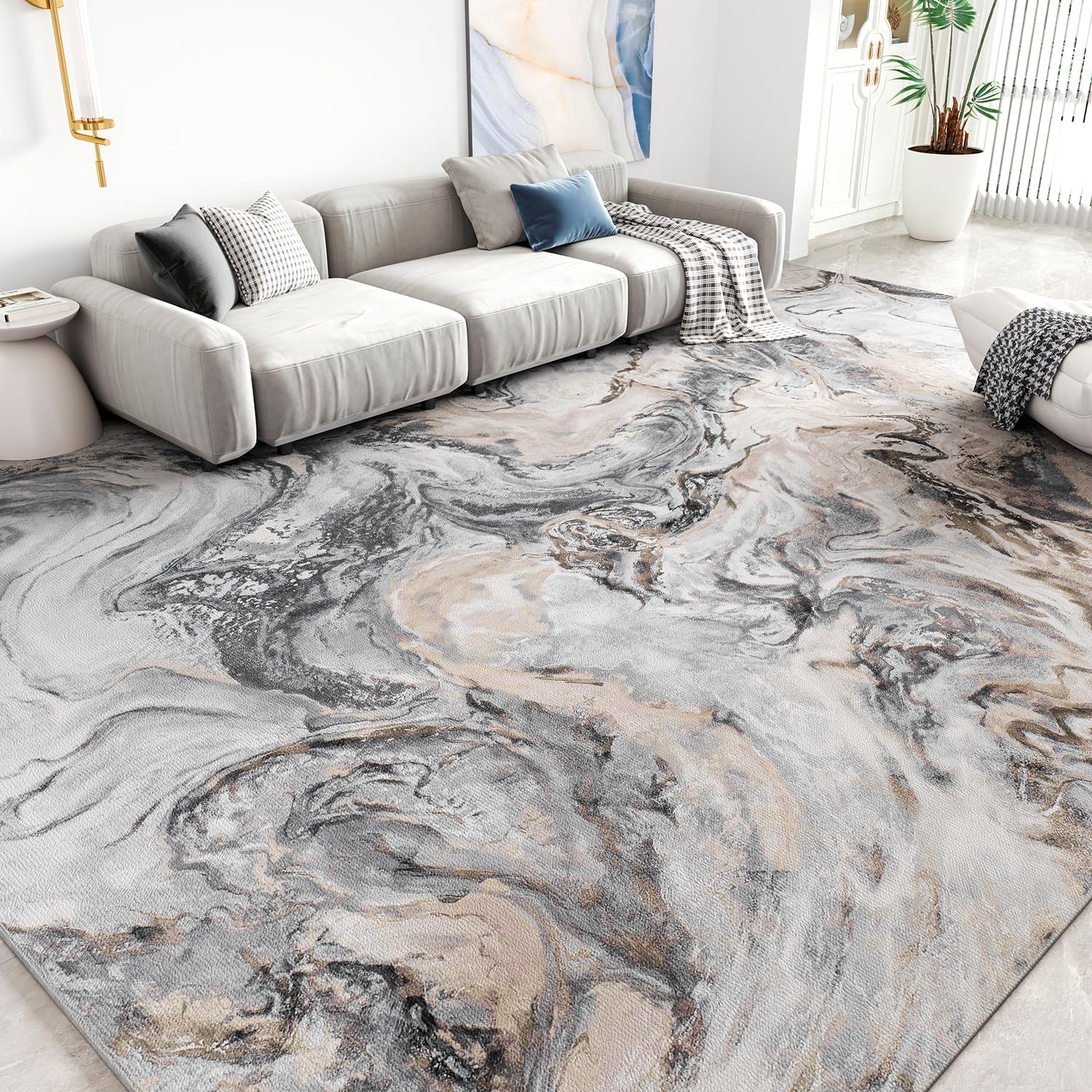 Modern Abstract 8x10 Area Rugs for Living Room and Bedroom