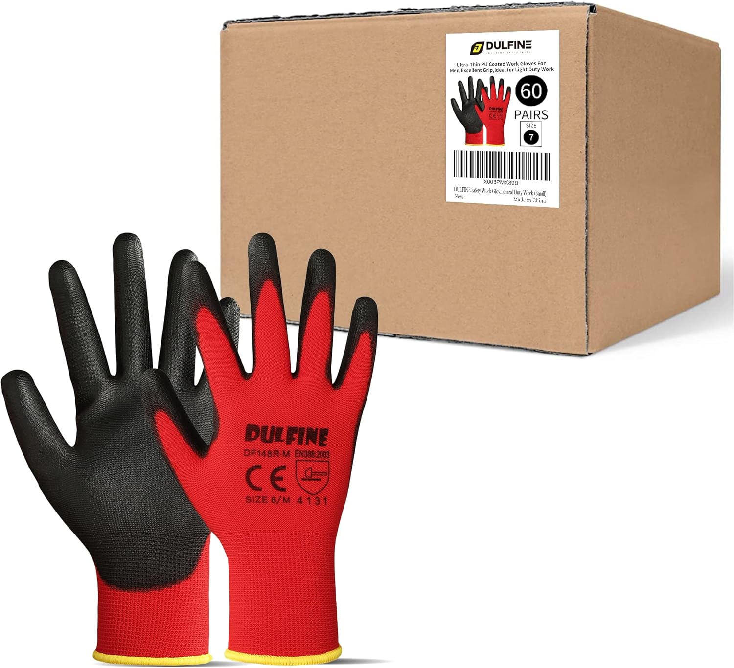 DULFINE Safety Work Gloves with PU Coating for General Duty