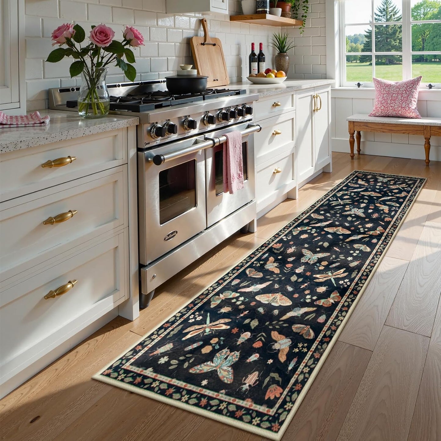 Lahome Insect Hallway Runner Rug - Soft Non-Slip Washable Design