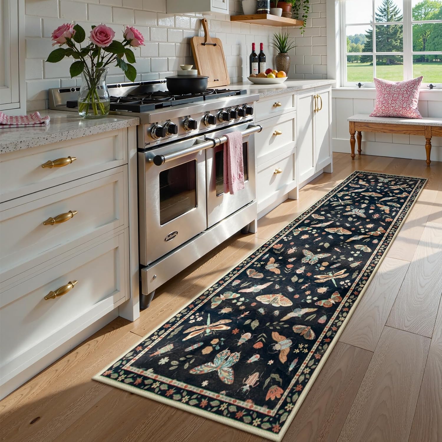 Lahome Insect Hallway Runner Rug - Soft Non-Slip Washable Design