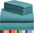 LuxClub 4 PC California King Sheet Set - Silky Soft Cooling Teal