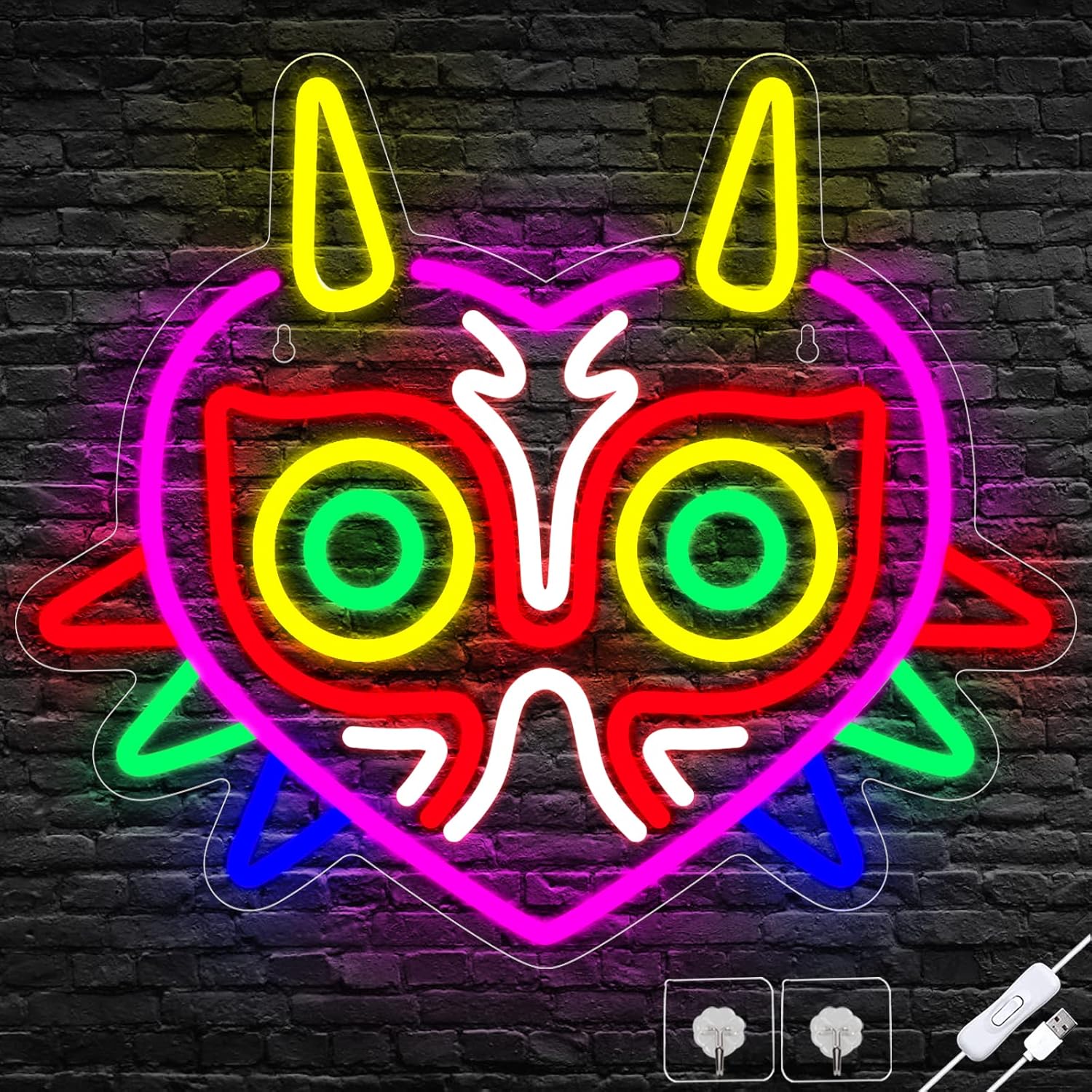 Majora's Mask Neon Sign for Game Room Decor and Gifts