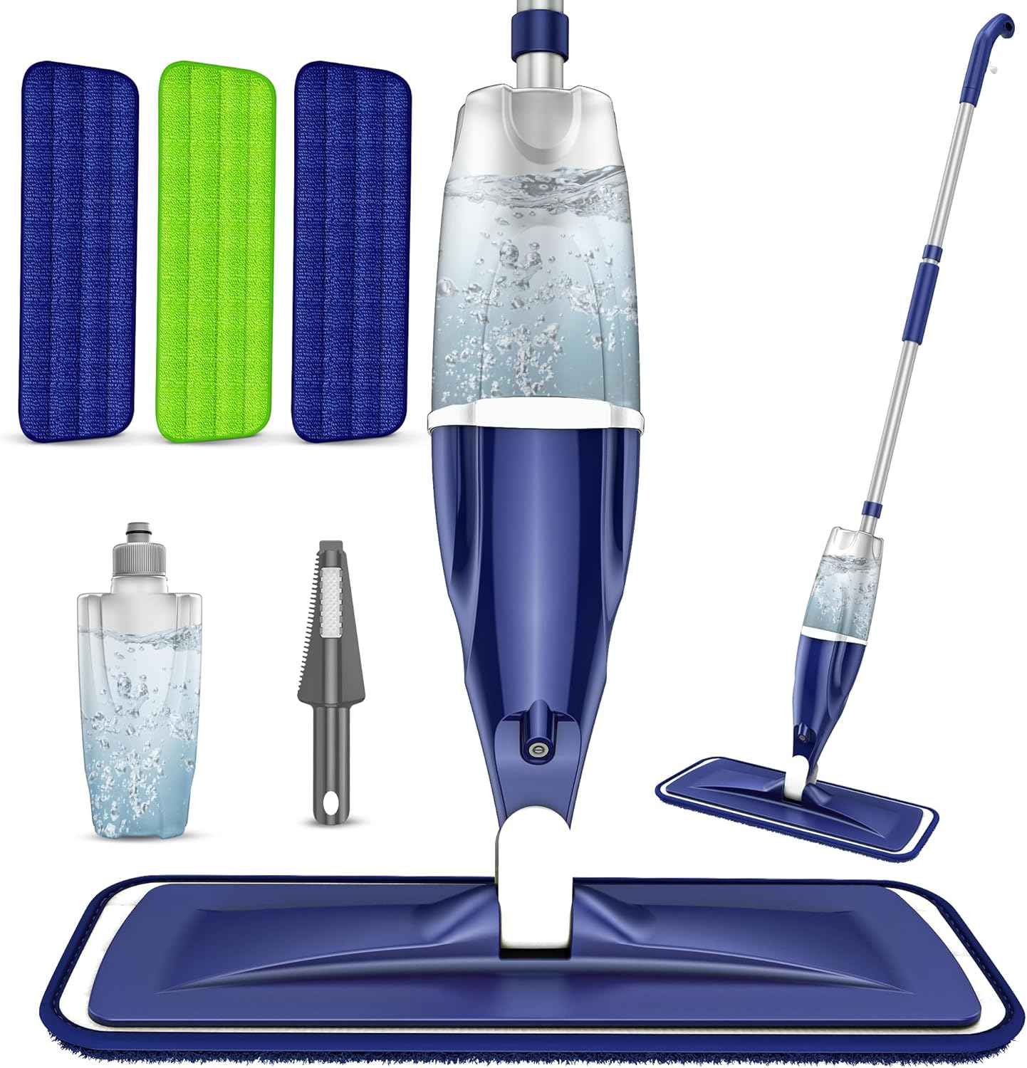 EXEGO Microfiber Spray Mop - 3 Washable Pads - Versatile Floor Cleaning
