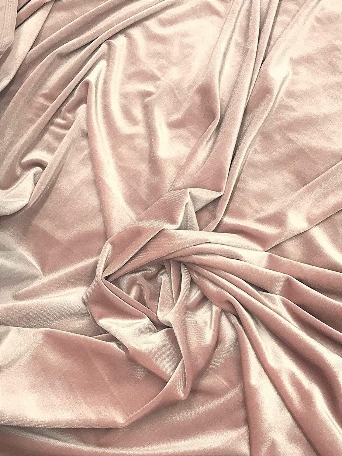 Stretch Velvet Fabric 58/60 in Wide by LA Fabric Spot Inc - Blush