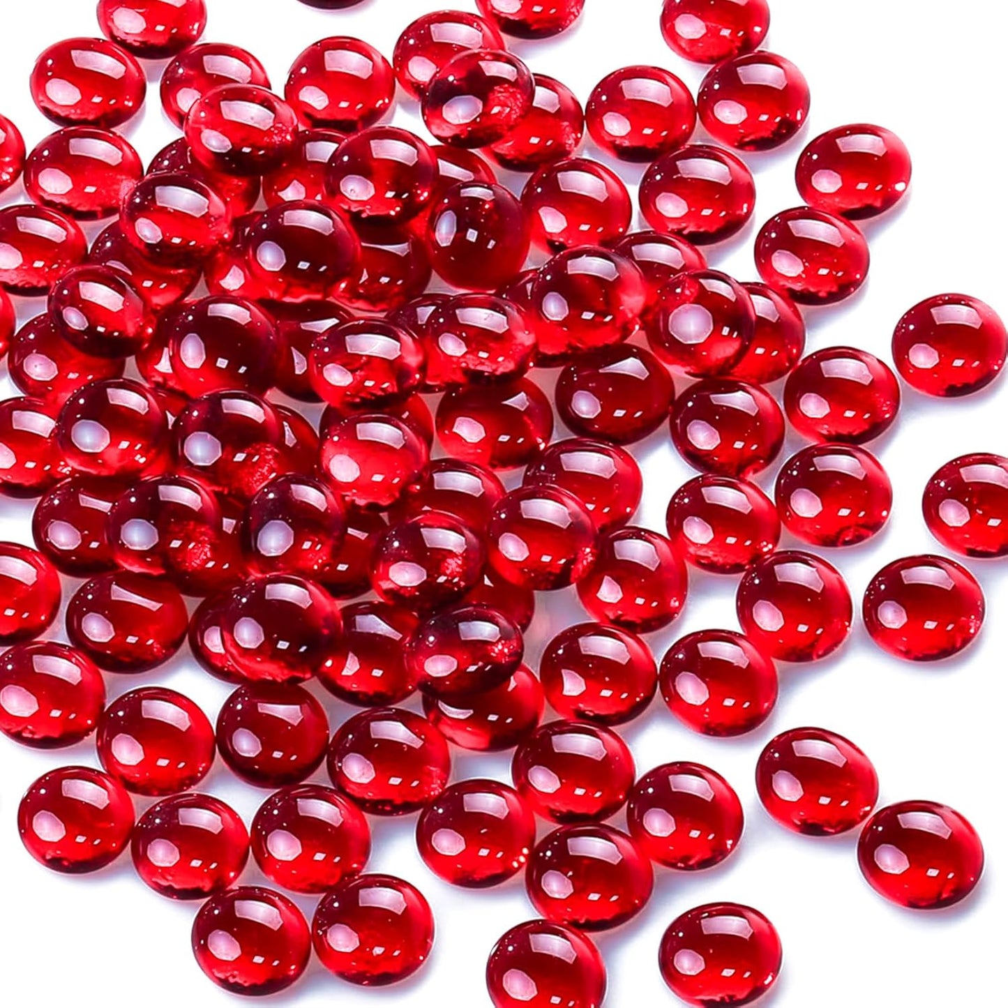 CYS EXCEL Red Glass Gemstone Beads for Decorative Vase Fillers