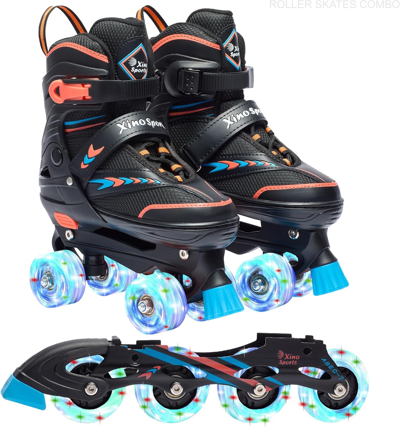 XINO SPORTS 2 in 1 Combo Roller Skates for Kids and Teens
