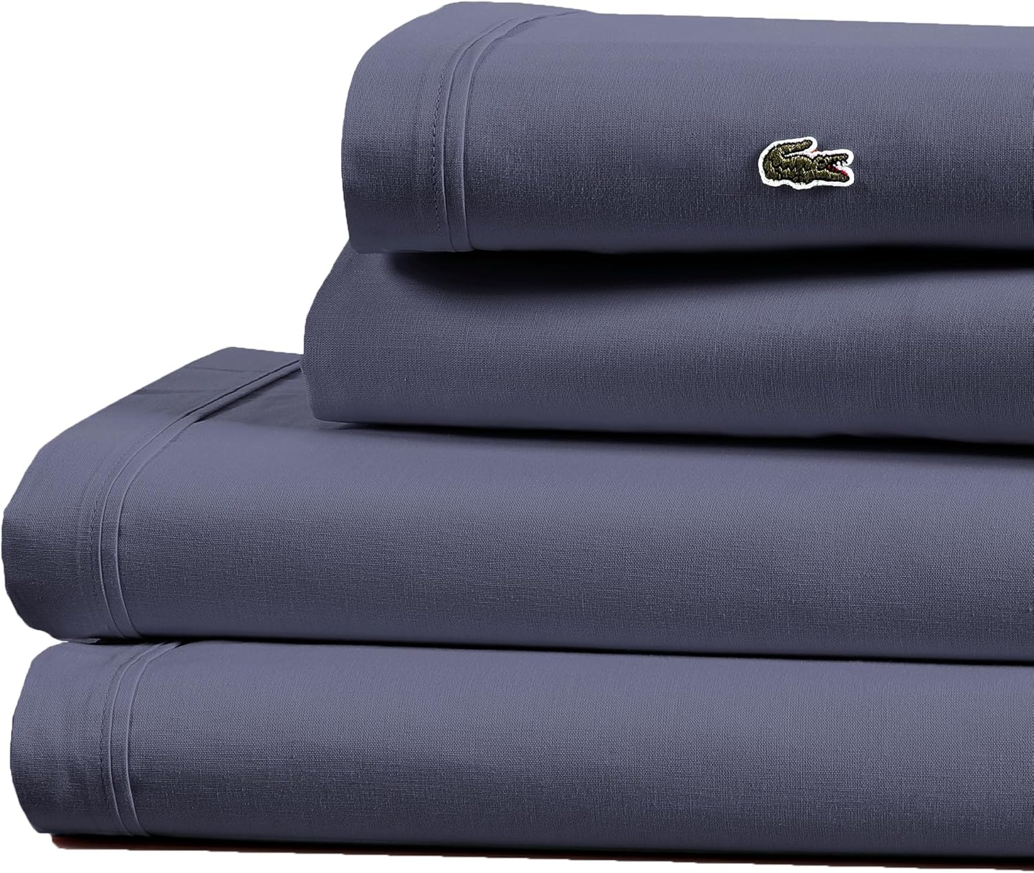 Lacoste 100% Cotton Percale 4-Piece Sheet Set for Comfort