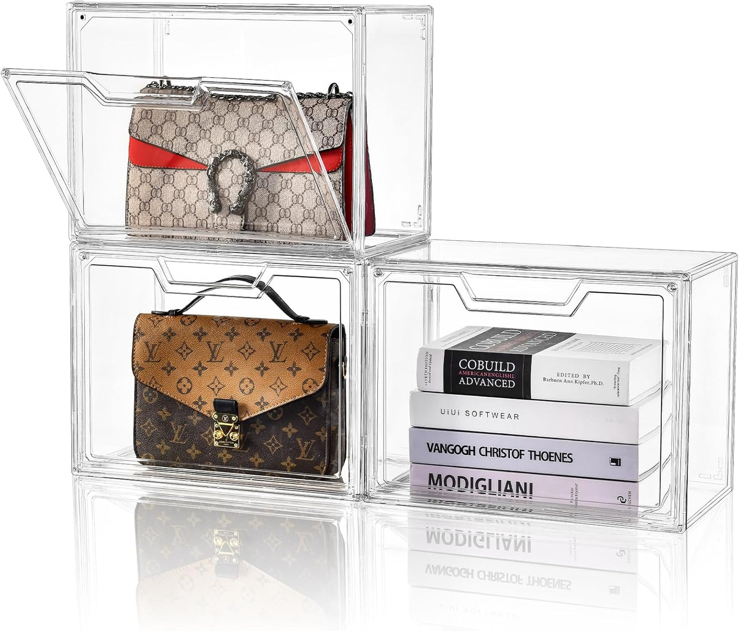 Purse Organizer for Closet - Clear Acrylic Handbag Display Case