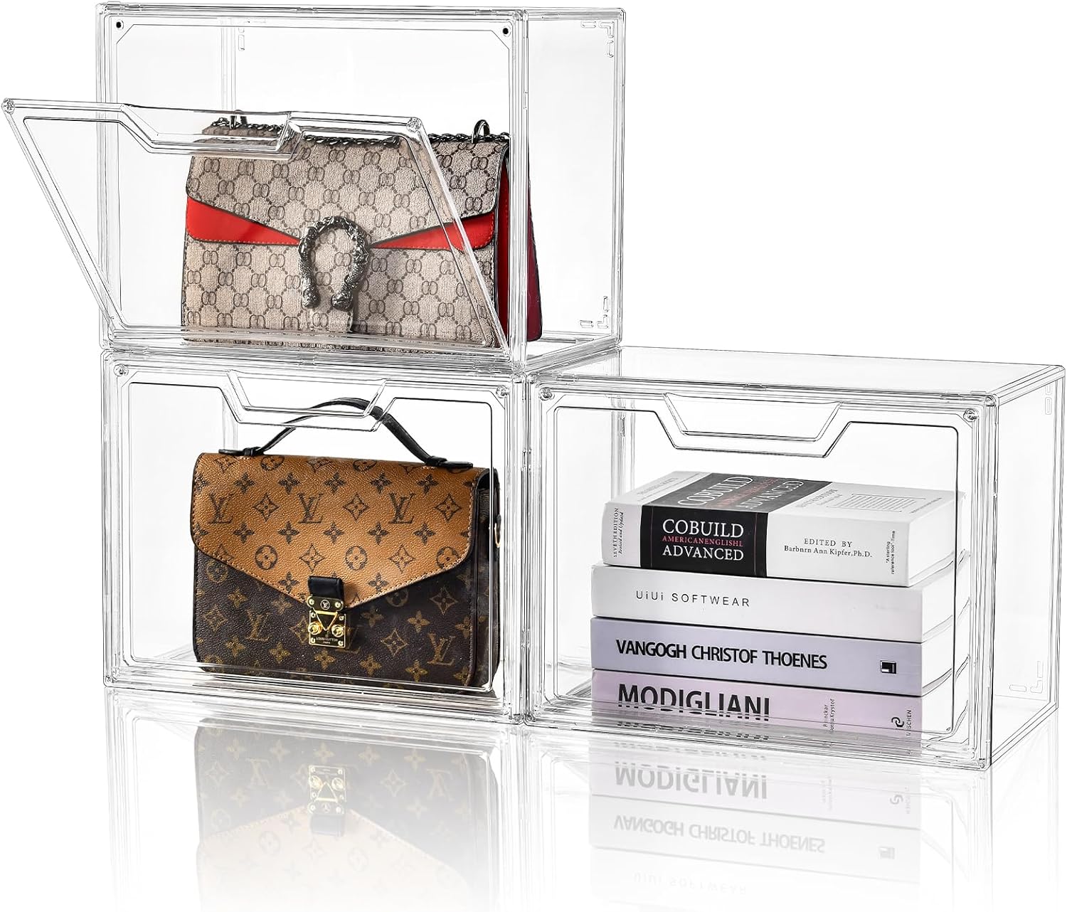 Purse Organizer for Closet - Clear Acrylic Handbag Display Case